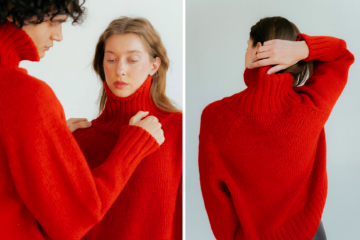Jersey de lana merina española en rojo de Floca