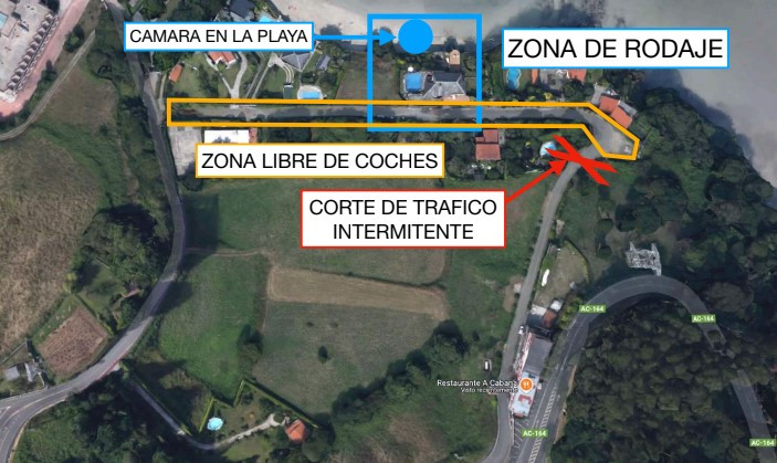 Corte de tru00e1fico en Bergondo por la serie Clanes 2