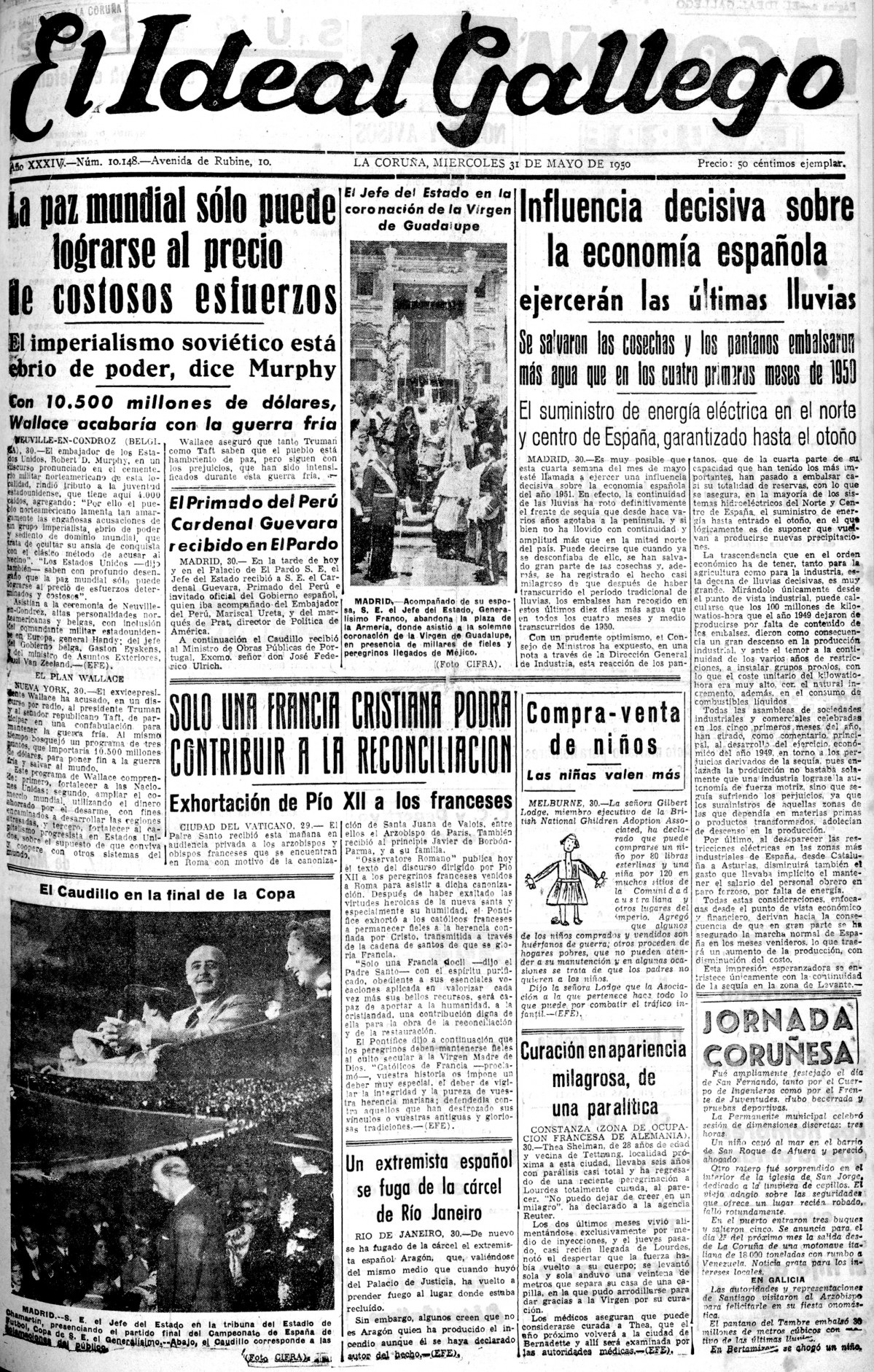 Portada 31 mayo 1950