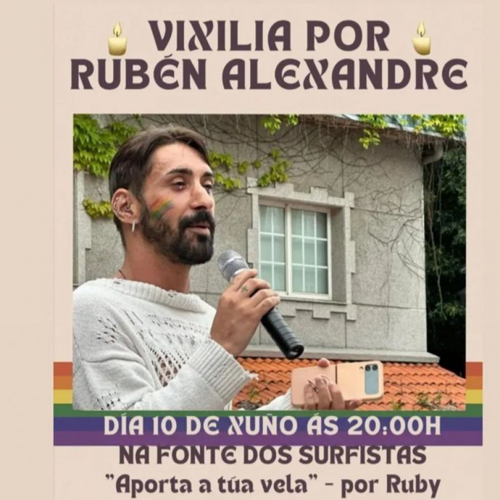 A Coruña rinde homenaje a Rubén Alexandre con una vigilia por la diversidad y la libertad