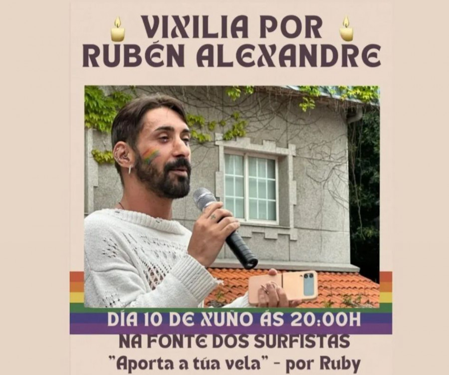 A Coruña rinde homenaje a Rubén Alexandre con una vigilia por la diversidad y la libertad