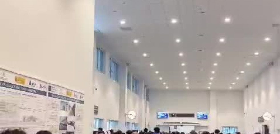 Colapso en la estación provisional de tren de A Coruña