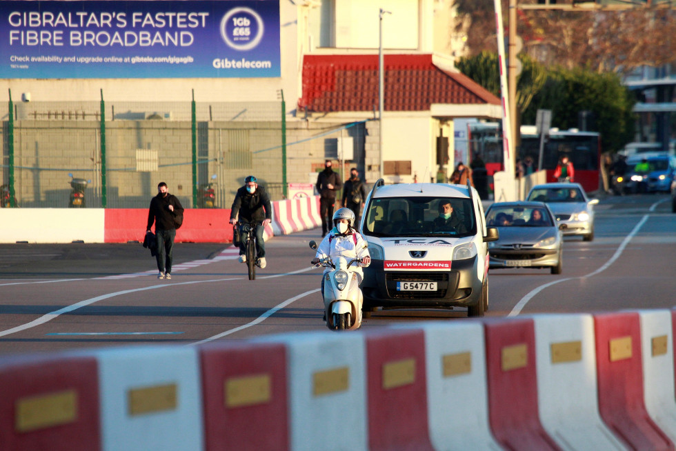 Paso fronterizo en Gibraltar con La Línea de la Concepción.