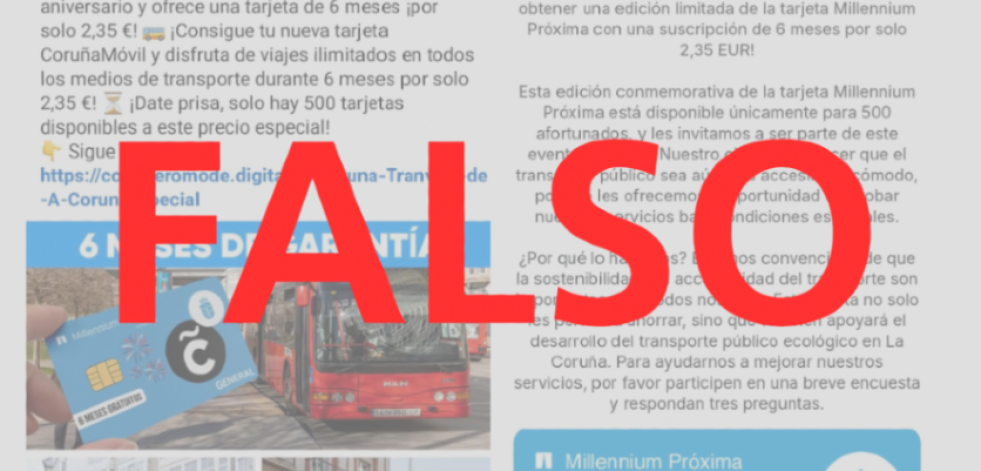 Alerta por un nuevo intento de estafa con la tarjeta Millenium de A Coruña