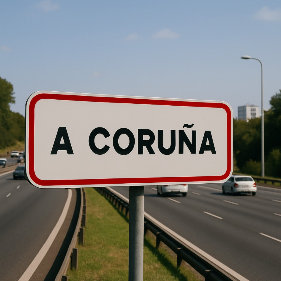 Cartel con el nombre de A Coruña generado a través de inteligencia artificial