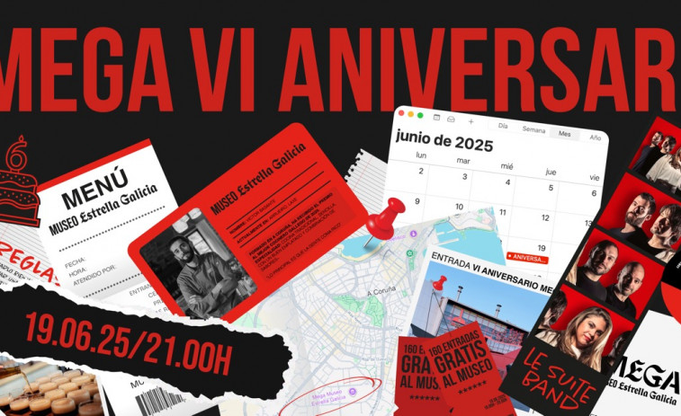 MEGA da la bienvenida al verano con la celebración de su sexto aniversario y de una cena maridaje sobre A Coruña