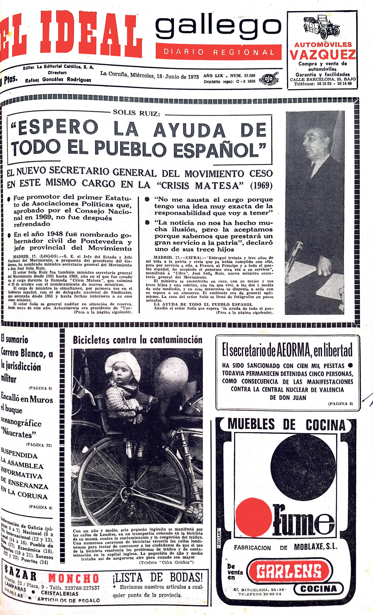 Portada 18 junio 1975