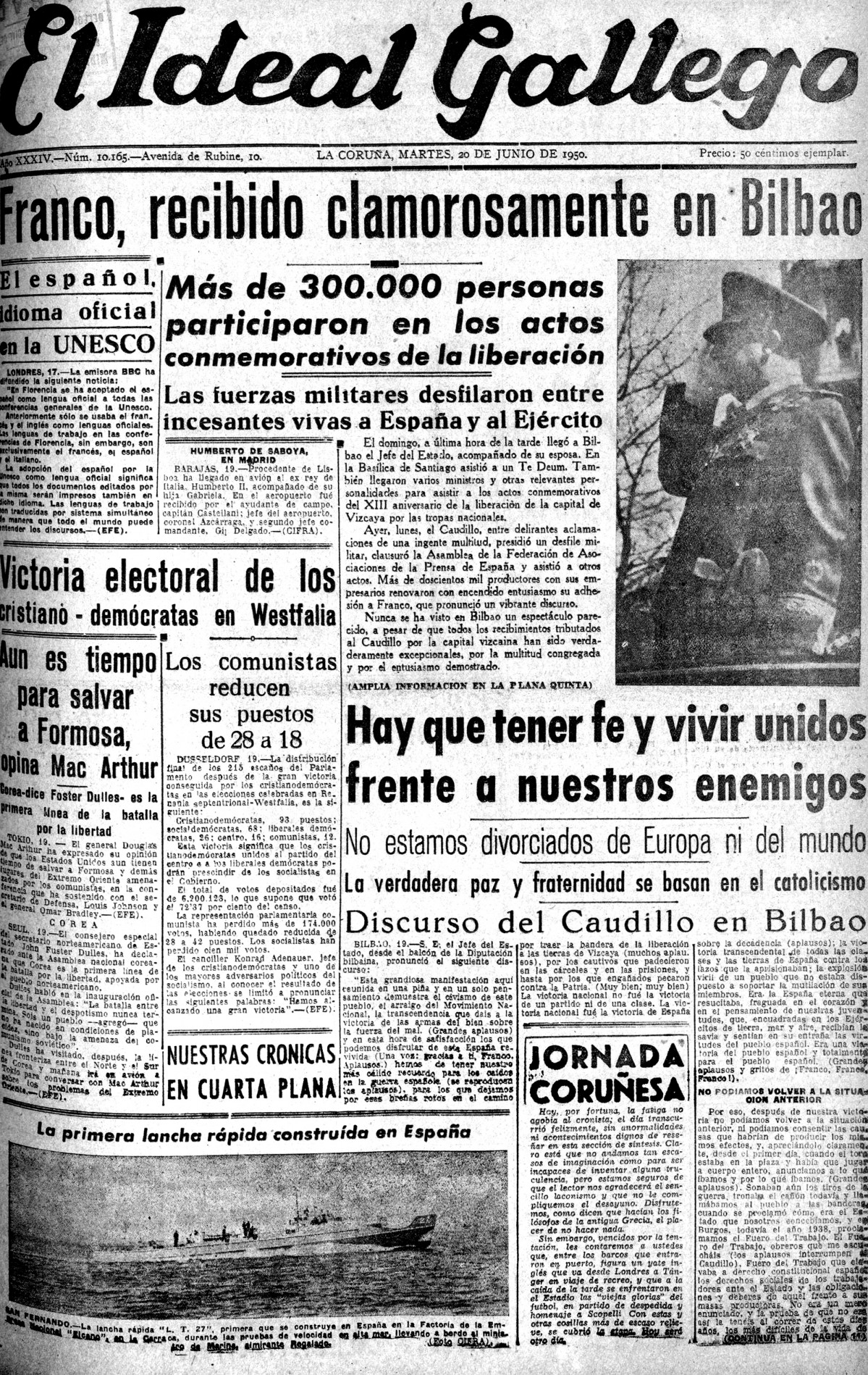 Portada 20 junio 1950