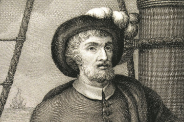 Grabado de los años 50 del siglo XIX que representa a Elcano, de Luis Fernández Noseret  BIBLIOTECA NACIONAL DE ESPAÑA hz