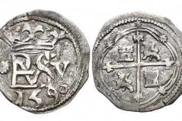 Medio real de Felipe II Ceca Coruña @ Colección Orol