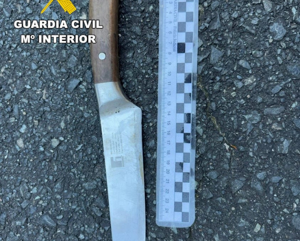 Cuchillo usado en un asalto en Tordoia