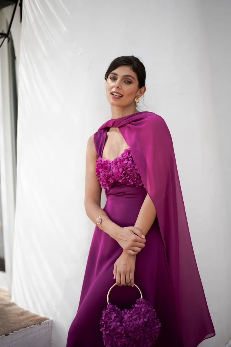 Vestido PAu0303u0192Au0302u00a9talo Frambuesa