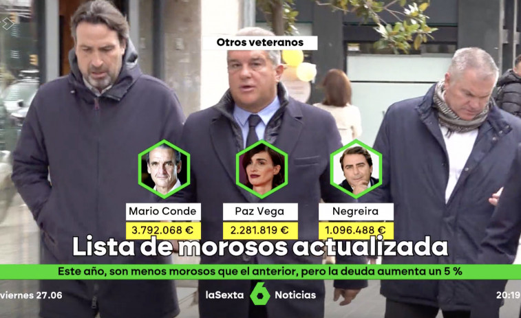 La Sexta incluye a Carlos Negreira en la lista de morosos al confundirlo con el árbitro Enríquez Negreira