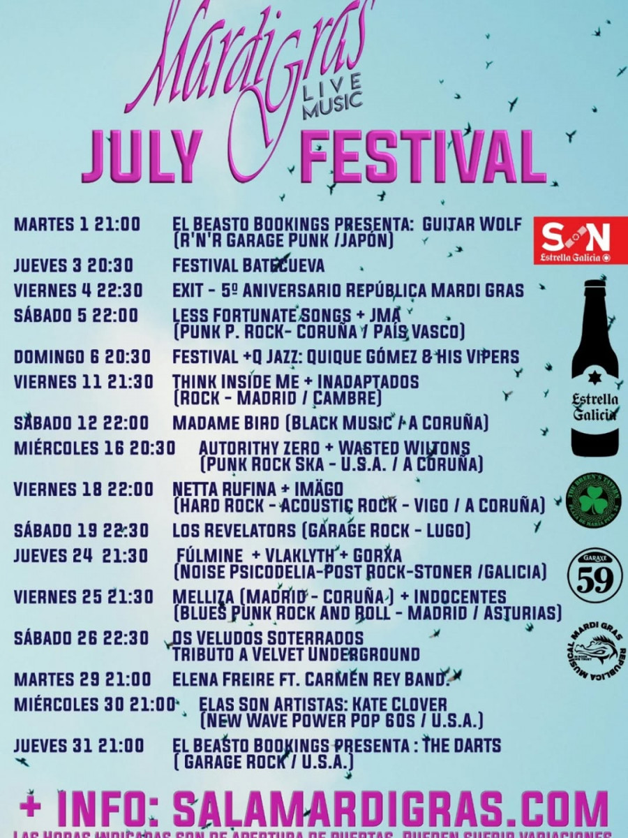 Mardi Gras celebra su 5º aniversario con July Festival