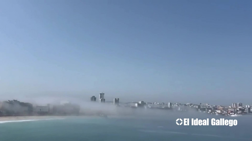 Niebla matinal en  A Coruña el 29 de junio