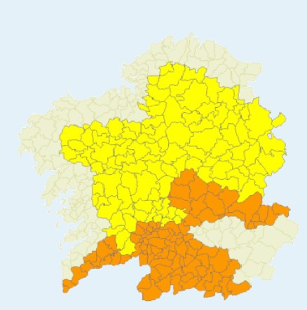 Alertas naranja y amarilla por calor en Galicia