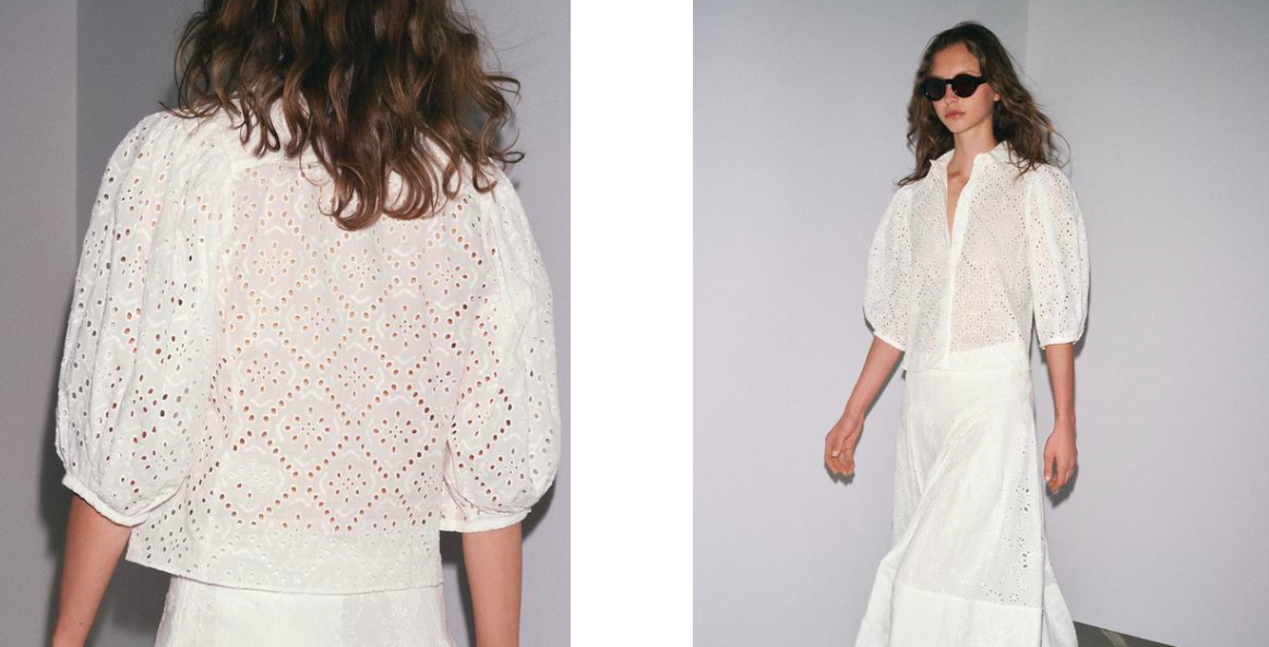 Camisa con bordados de Zara 