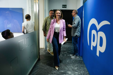 MADRID, 30/06/2025.- La secretaria general del PP, Cuca Gamarra, al finalir la rueda de prensa ofrecida tras la reunión del Comité de Dirección del Partido Popular, este lunes en Madrid. Cuca Gamar