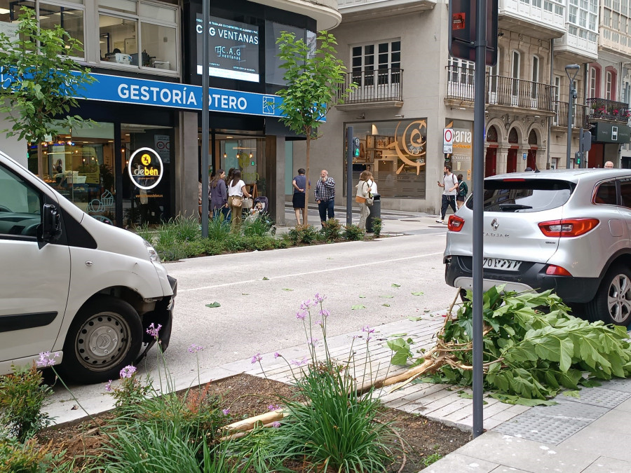Un vehículo choca contra un árbol y otro coche en San Andrés