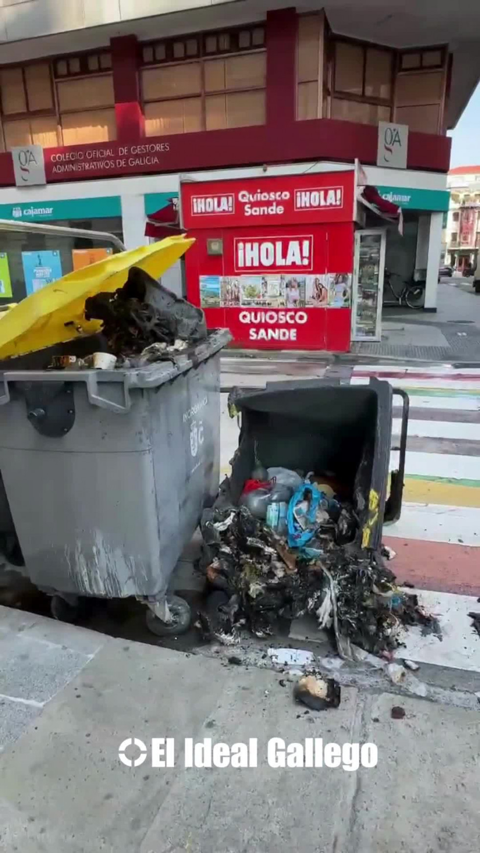 Contenedor quemado en Santa Catalina @ Alborés