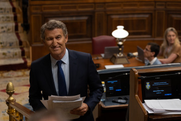 Feijoo regresa a su escaño tras intervenir en el debate