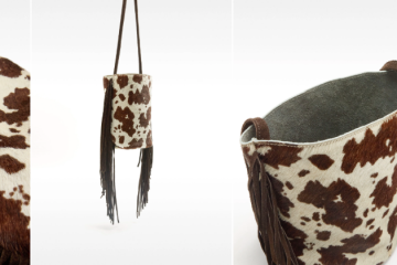 Bolso bombonera de piel con flecos de Parfois