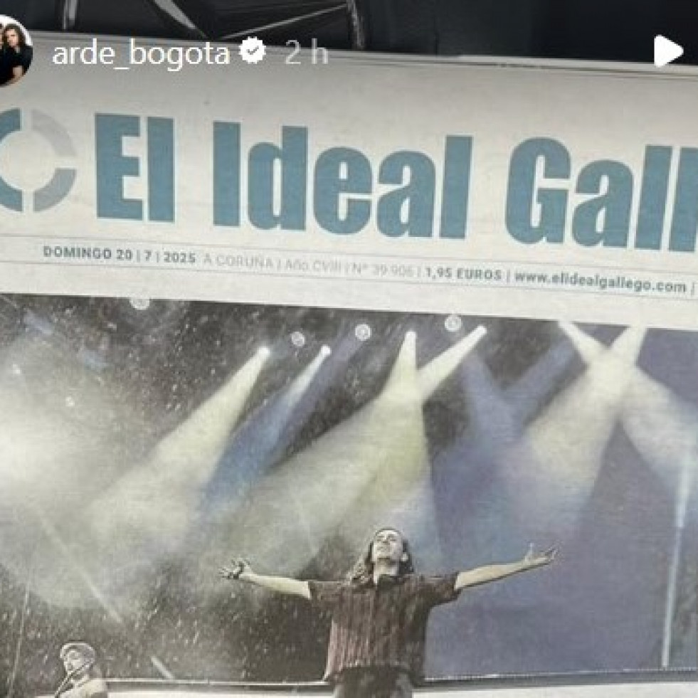 Arde Bogotá presume en redes con la portada de El Ideal Gallego
