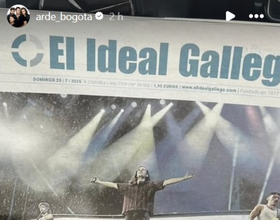Arde Bogotá presume en redes con la portada de El Ideal Gallego