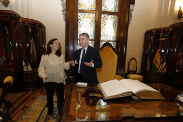 Inés Rey, junto al rector de la UDC, Ricardo Cao @ Patricia G. Fraga