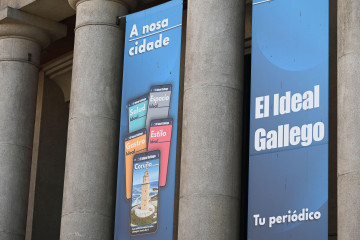 Exterior de la redacción de El Ideal Gallego, en el Palacio de la Ópera  PEDRO PUIG