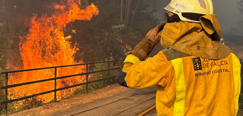 Estabilizado el incendio de A Cañiza, que afecta a unas 300 hectáreas