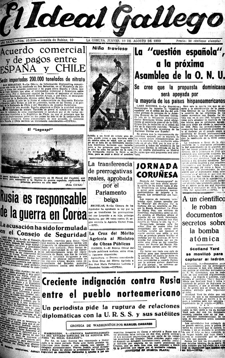 Portada 10 agosto 1950