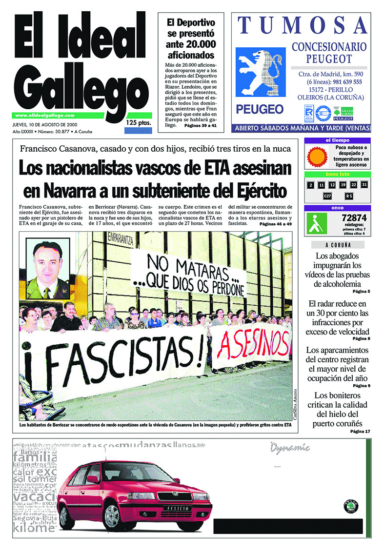 Portada 10 agosto 2000