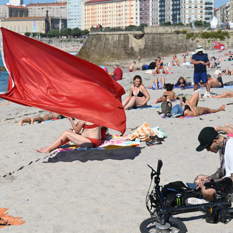Prohibido el baño en un tramo de Riazor por la presencia de carabelas portuguesas en el agua