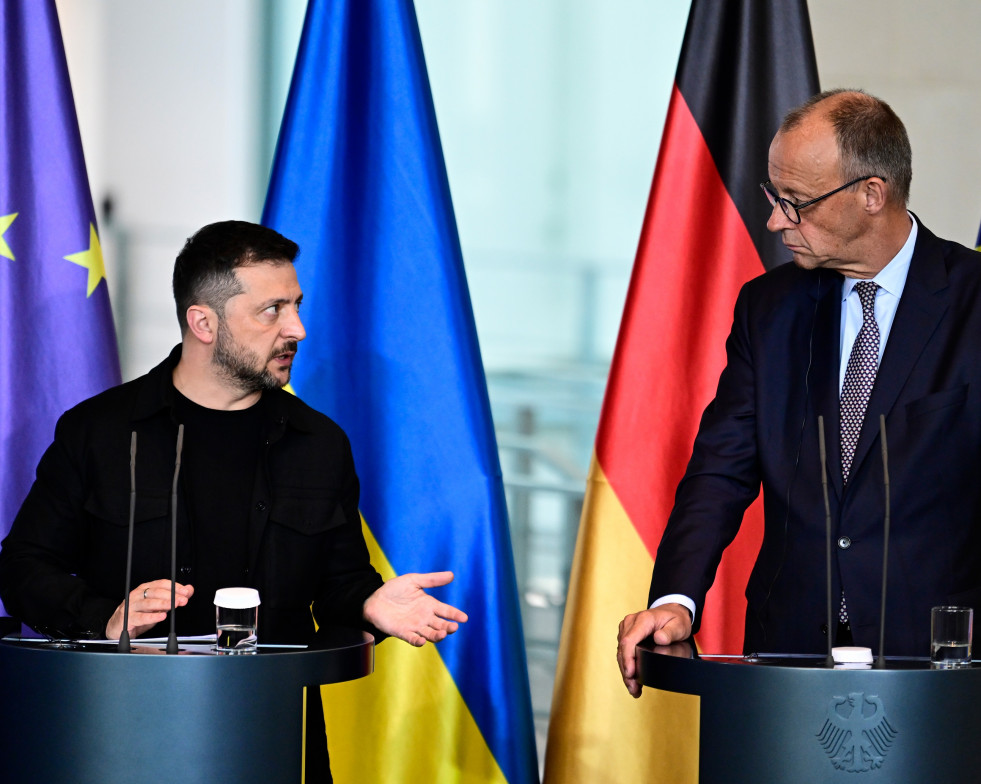 Zelenski y Merz ofrecen una rueda de prensa