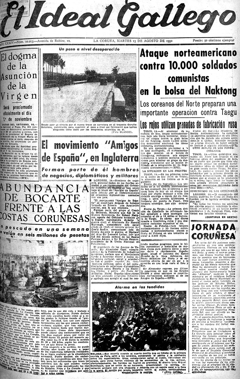 Portada 15 agosto 1950