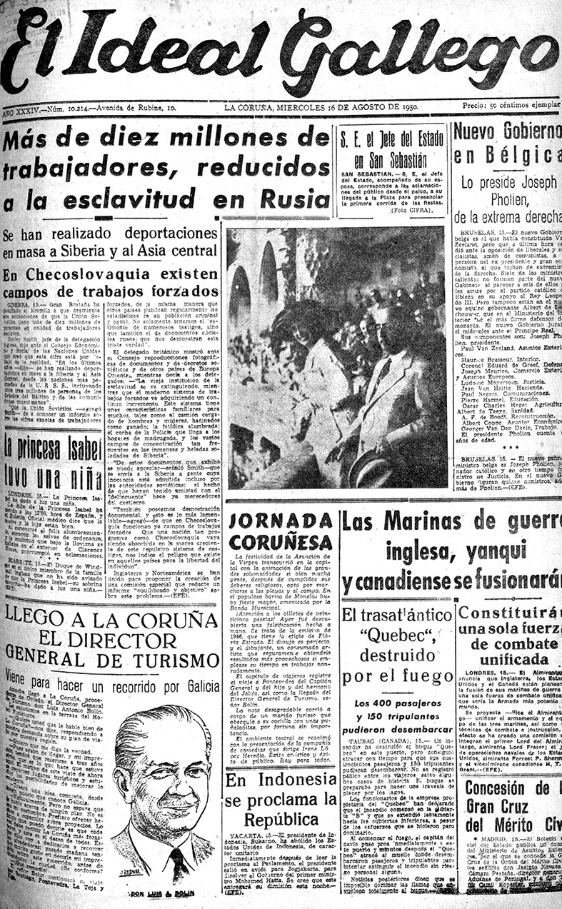 Portada 16 agosto 1950