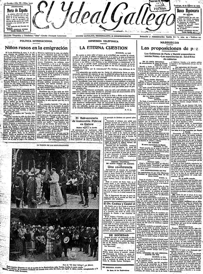 Portada 16 agosto 1925