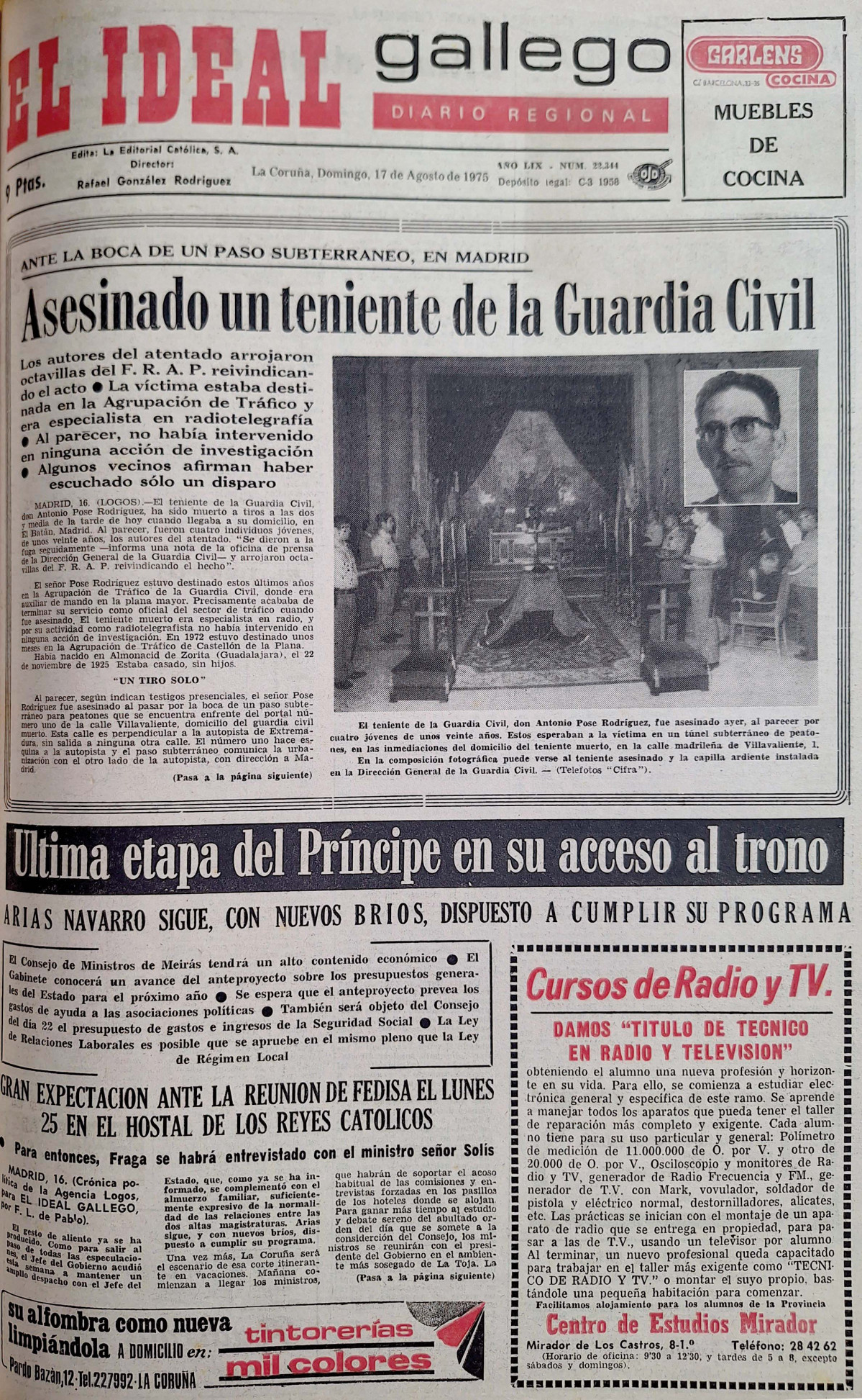 Portada 17 agosto 1975