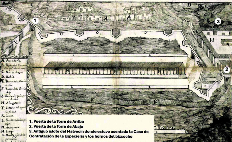¿Dónde se levantó la Casa de Contratación de la Especiería de  A Coruña en 1522?
