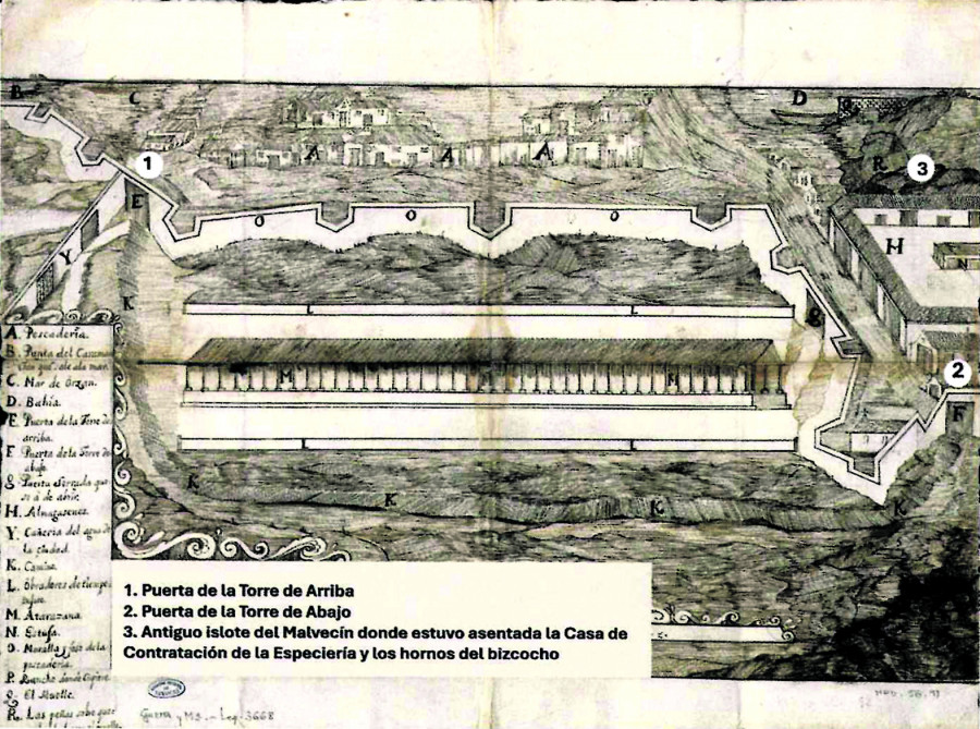 ¿Dónde se levantó la Casa de Contratación de la Especiería de  A Coruña en 1522?