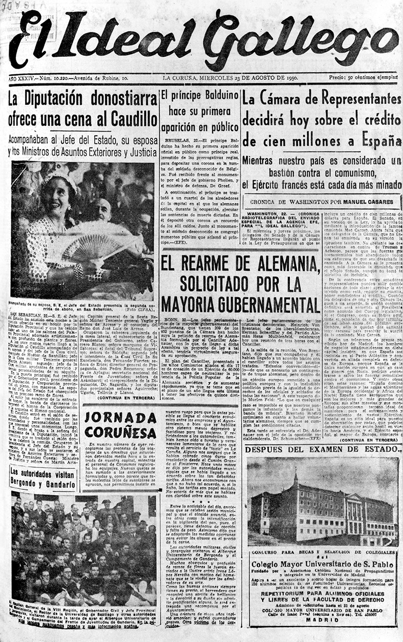 Portada 23 agosto 1950