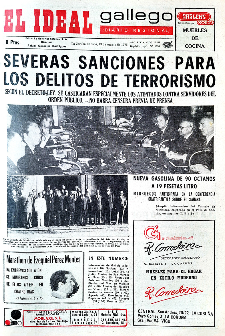 Portada 23 agosto 1975