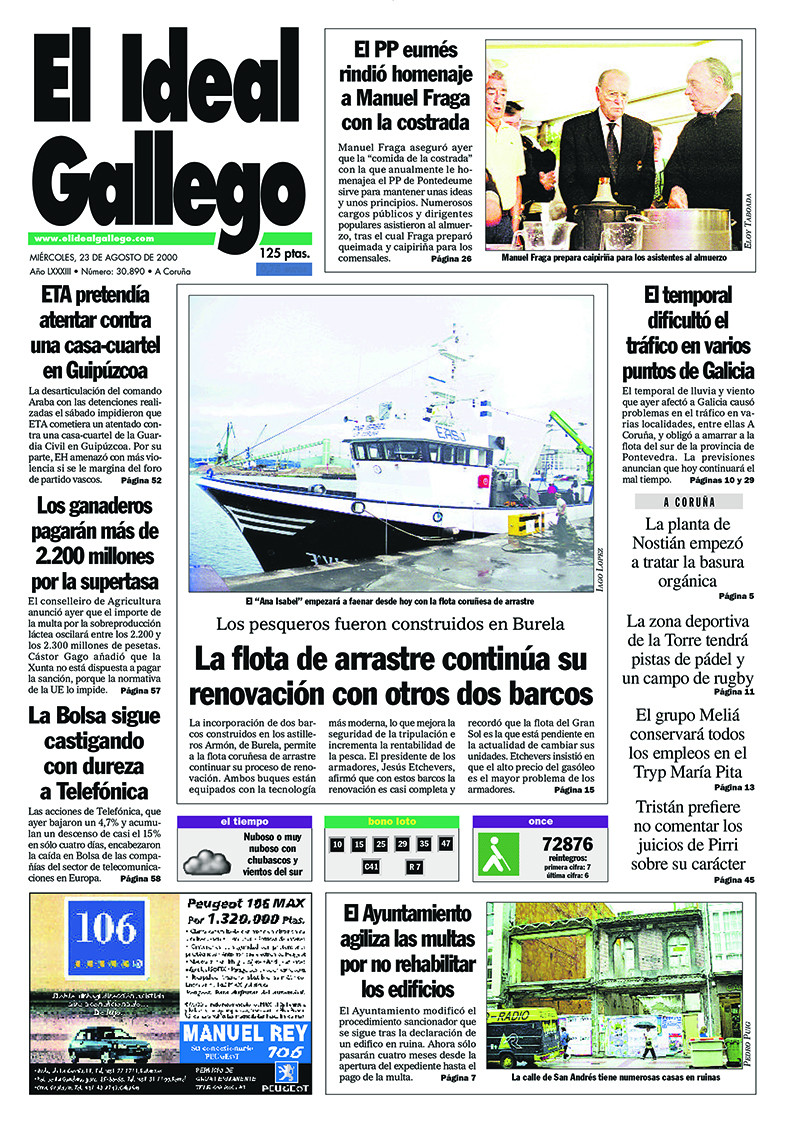 Portada 23 agosto 2000