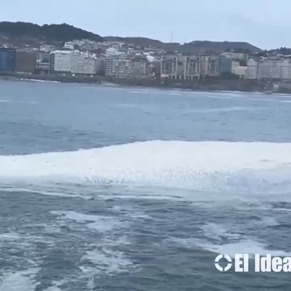 Las algas putrefactas vuelven a 'manchar' el agua en las playas de A Coruña
